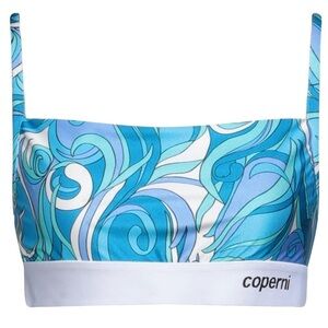 NWT Coperni bralette banded branded top in acid blue , brand NEW